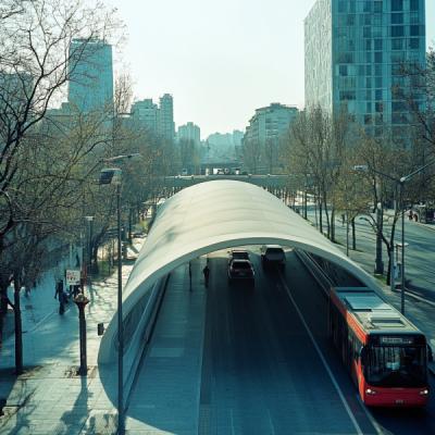 China Spannungsmembranstruktur für öffentlichen Verkehrsverkehr Funktionelle und stilvolle Unterkünfte zu verkaufen