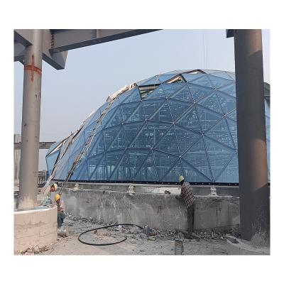 China Blauw aluminium gordijnwand glazen gevelpaneel voor staalconstructie Gebouwontwerpoplossing op de wereldmarkt Te koop