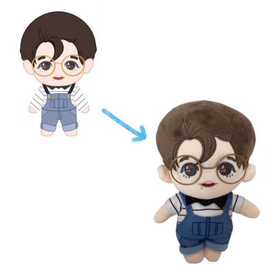 China Original Cloth 20cm Animation Game Cartoon Artists Design Custom Character Plush Toy Dolls Customization With Metal Glasses for sale