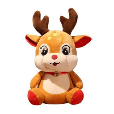 China Hot Sale Plush Festival Christmas Stuffed Soft Animal Reindeer Rudolf Rein Deer With Hat Plush Toy Toys Dolls Gift Present for sale