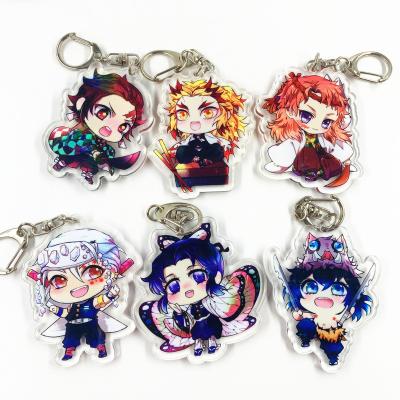 China Custom Acrylic Plastic Rim Laser Cut Print Transparent Metal White Printed Anime Cartoon Photo Picture Keychains Clear Charms for sale