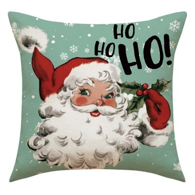 China Anti Dust Mite Cartoon print pillow covers sofa decor Christmas themes santa snowman pillow covers home decorations for sale