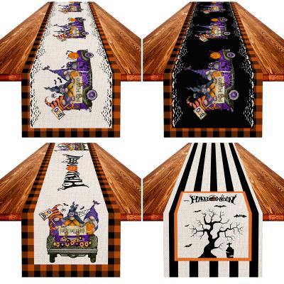 China Washable Hallowmas linen table runners holiday kitchen dining table decoration 6ft tablecloth for sale