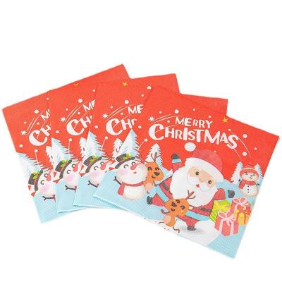 China Europe Christmas santa printed paper napkins disposable wedding party banquet paper towels wholesale for sale