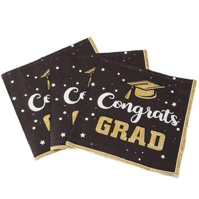 China Europe Graduation season theme paper napkins banquet party decor graduation season print paper towels for sale