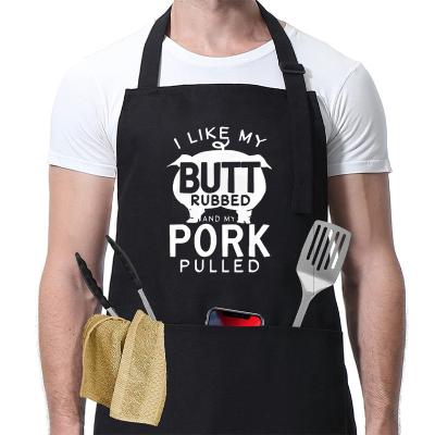 China Cleaning Logo printed apron for kitchen or BBQ outside cartoon design neck tie aprons america village styles for sale