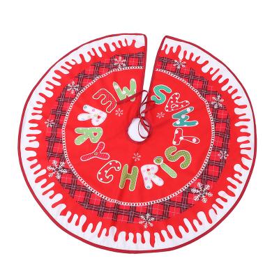 China Polyester Christmas tree skirt 36 inch various pattern print Christmas tree skirts for decorations holiday party mat for sale