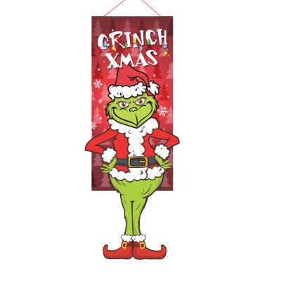 China Mid Century Modern Christmas garden flag grinch elf xmas hanging flags home decor pub mall decorations for sale