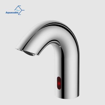 China Sense Faucets Automatic Electronic Bathroom Faucet Sensor Touchless Bathroom Sink Faucet Chrome for sale