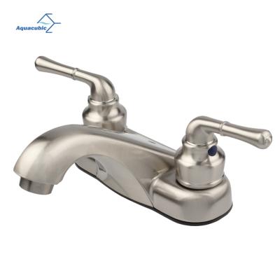 China Hot Selling Centerset Two Handle Bathroom Toilet Faucet Sink Vanity Faucet Thermostatic Faucets With Auto Sink Drain Assembly for sale