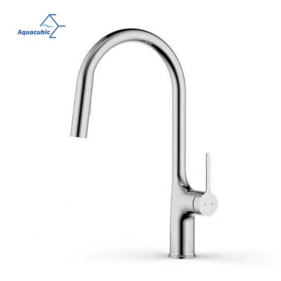 China Aquacubic Modern Chrome Pull Out Cupc Pull Down Kitchen Faucet Faucet Taps Mixer Tap for sale