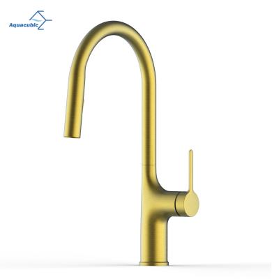 China Modern High Quality Gold Plating Kitchen Faucet Filigree Pull Down Kitchen Faucet For Kitchen Sink Sprayer for sale