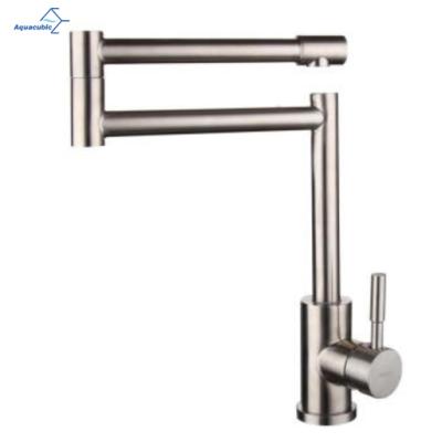 China Modern Thermostatic Faucets Aquacubic Tower Stand Bend Down Stainless Steel Kitchen Sink Folding Faucet for sale