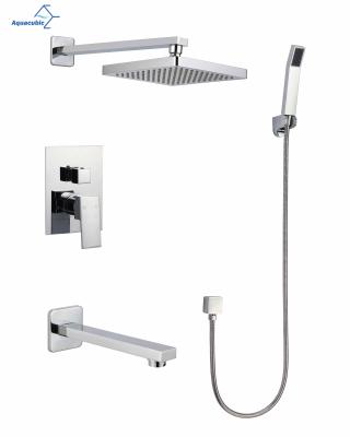 China Wall Mounted With Slide Bar Aquacubic Pressure Balance Bathroom Tub And Shower Faucet Set for sale