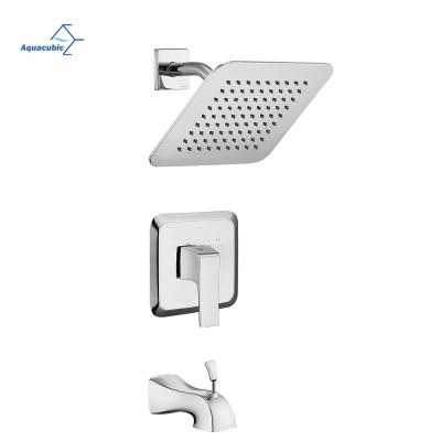 China Without Slide Bar Brushed Nickel Shower System Luxury 2 Mode Rain Shower With Tub Faucet With Rough-in Valve for sale