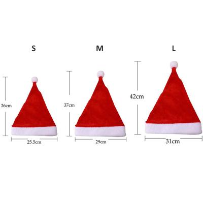 China 62cm Polyester New Year Christmas Decor Hat Classic Christmas Costume Santa Hat Family Child Adult Deluxe Plush Toy for sale