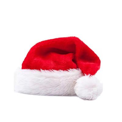 China Santa Claus Hat Factory Design Plush Fur Velvet Baby Red Colorful Christmas Claus Santa Hat for sale