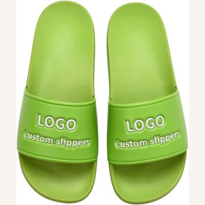 China OEM Designer Round Custom Slides PVC Slippers Black Sandals, Unisex Mens Slippers For Men, Plain Blank Men Custom Logo Slide Shoes for sale