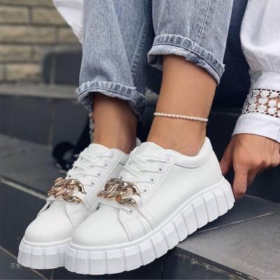 China Breathable Top Size 43 Platform Sneakers Woman Low Top White Sneakers For Women for sale