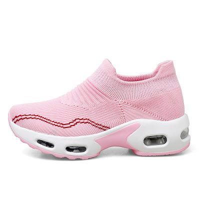 China Fashion Trend Women's Walking Shoes Slip On Shoe - Care Air Cushion Ladies Sock Sneakers Mesh Casual Running Jogging Shoes for sale