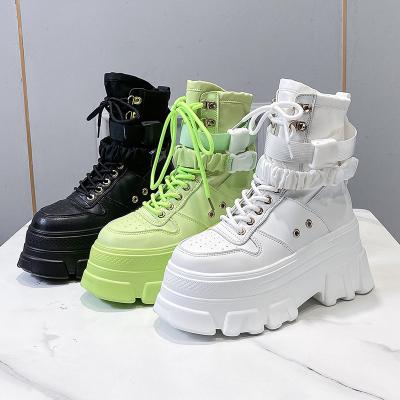 China 2021 printed autumn and winter new fashion thick-soled ankle boots beautiful motorcycle combat boots for sale