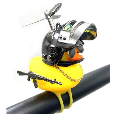 China Factory Full Bell Duck Bike Light Front With Full Light Cheap Price Horn Light Yellow Helmet Novelty Bike Light for sale