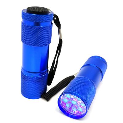 China Aluminum Emergency 365nm 395nm 9 Led Torch UV Flashlight Black Light for sale