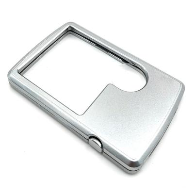 China Checking/Reading 1 Plastic Silver LED Illuminated Handheld Credit Card Magnifier for sale