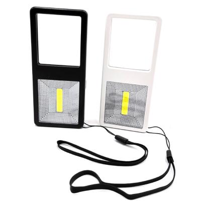 China Checking / Reading New Plastic Handheld COB LED Magnifier Light 3 Times Magnification Lit Reading Magnifier for sale