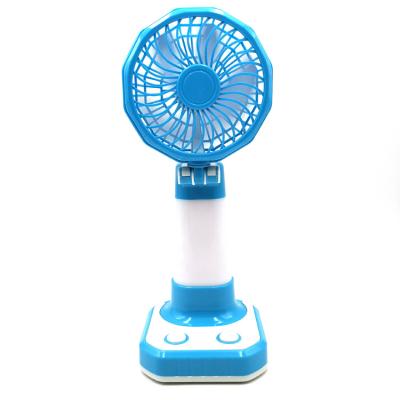 China Cooler Household 2 Ways Power USB Mini Fan Foldable Tabletop Rechargeable Stand Fan Led Lighting Fan for sale