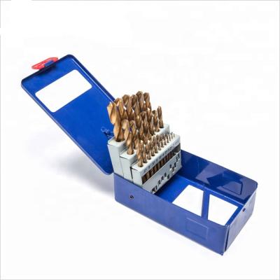 China Stainless Steel Drilling M35 Co5% HSS Cobalt Drill Bit Set For Stainless Steel Steel And Hard Metal Drilling for sale