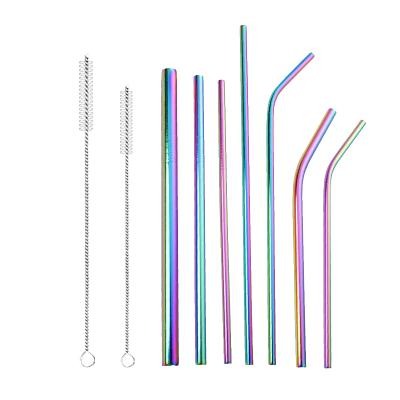 China Sustainable Wholesale Gold 304 Stainless Steel Shopee Portable Drinking Straw For Bar for sale