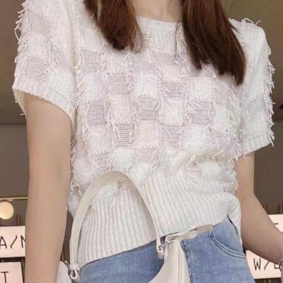 China 2021 New Design QUICK DRY Round Neck Stylish Summer Women's Short Sleeve Cool Sweater for sale