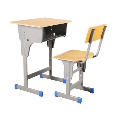 China School Sets School Wooden Cheap Desk And Chair Study Single Adjustable Classroom Desk And Chair for sale