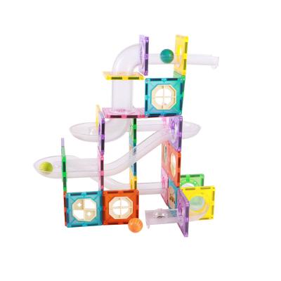 China Fuuny Color Window Foil Ball Track Building Block Magnetic Magical Paradise Assembled Toy for sale