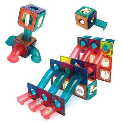 China Fuuny Magic Magnetic Tiles Good Education Blocks Toys Marble Race Magnetic Tiles for sale