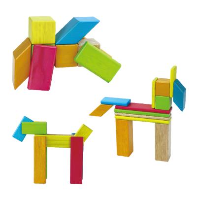 China Fuuny Magnetic Bricks Wooden Building Blocks Wooden Colorful Bricks Magnet Blocks for sale