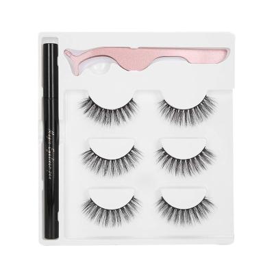 China Rts Waterproof Wholesale Self Adhesive Eyelash Set Custom Logo Magic Adhesive Eyeliner Pen False Eyelashes Private Label Waterproof for sale