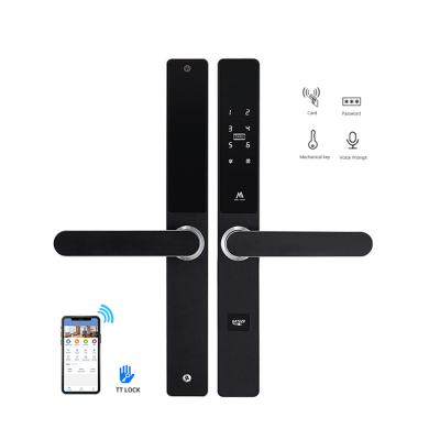 China Sliding Door Product Aluminum Ttlock App Recommended Keyless Electronic Smart Sliding Door Lock With Europe 2885/4585/6085 Mortise for sale