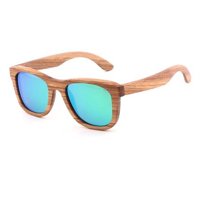 China Custom Eco Friendly Fashion Sunglasses Zebra Logos 100% Handmade Wooden Frame UV400 Protection Polarized Wooden Sunglasses for sale