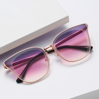 China Fashion Sunglasses Personality UV Lens Women Anti Cat Eye Retro Sun Glasses Trendy Metal Frame Shading Sun Glass for sale