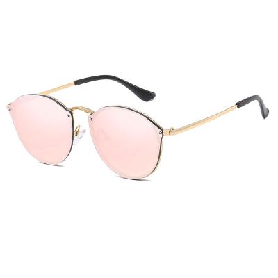 China Fashion sunglasses wholesale fashion metal oval frame unisex coating sunglass round sunglasses for women for sale