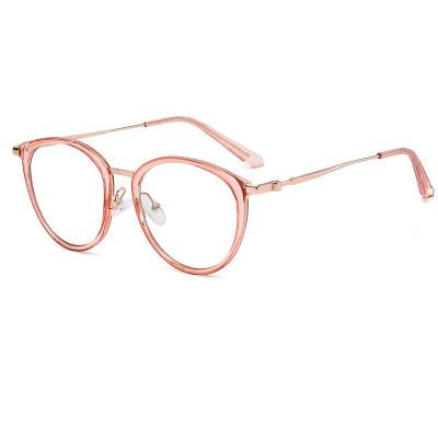 China New Fahion glass men and women fashion glass metal myopia glasses anti-blue light blocking mixed frame for sale