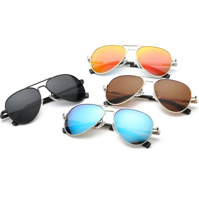 China Fashion Sunglasses Wholesale Classic High Quality Aviation Kids Sunglasses Spring Hinge Kids UV Polarized Sunglasses Les 400 for sale