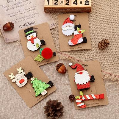 China Christmas Party Navidad Interesting Cut Costume Snowman Deer Antlers Christmas Hairpin Festival Gift Party Decoration for sale