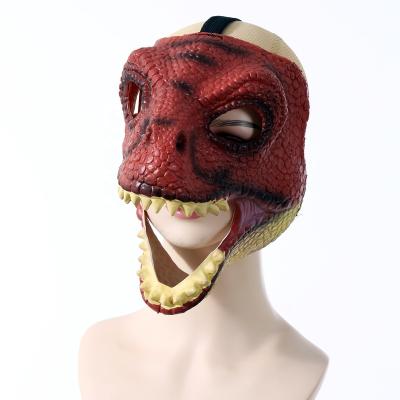 China Halloween Styles Wholesale Soft Halloween Holiday Cosplay Dinosaur Mask Party Dance Decoration 3D Latex Mask Prop for sale