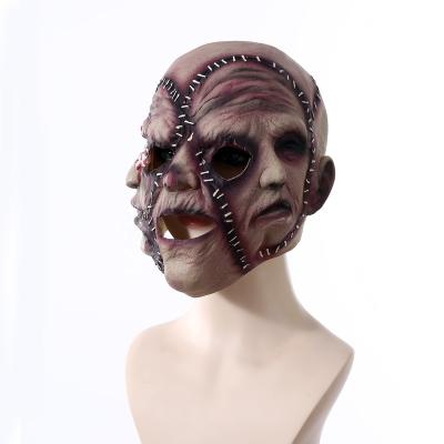 China Halloween Styles Wholesale Halloween Holiday Triple-Sided Zombie Cosplay Mask Creepy Soft Latex Biochemical Weird Mask for sale