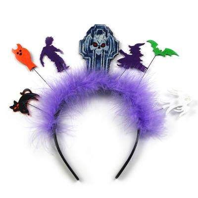 China Cosplay Customized Ghost Cat Witch Hairband Multi-piece Headband Halloween Party Cosplay Crawling Headband for sale