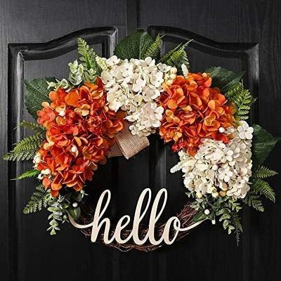 China New Family Decoration Designs Simulate Flower Leaf Spring Rattan Garland European Vintage Wreath For Door And Window And for sale