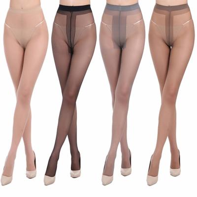 China New Fashion Antibacterial Gray Transparent Glossy Black Female Undestroyable Pantyhose for sale